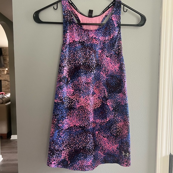 Under Armour Pink and Blue Patterned Tank Top - Picture 1 of 3